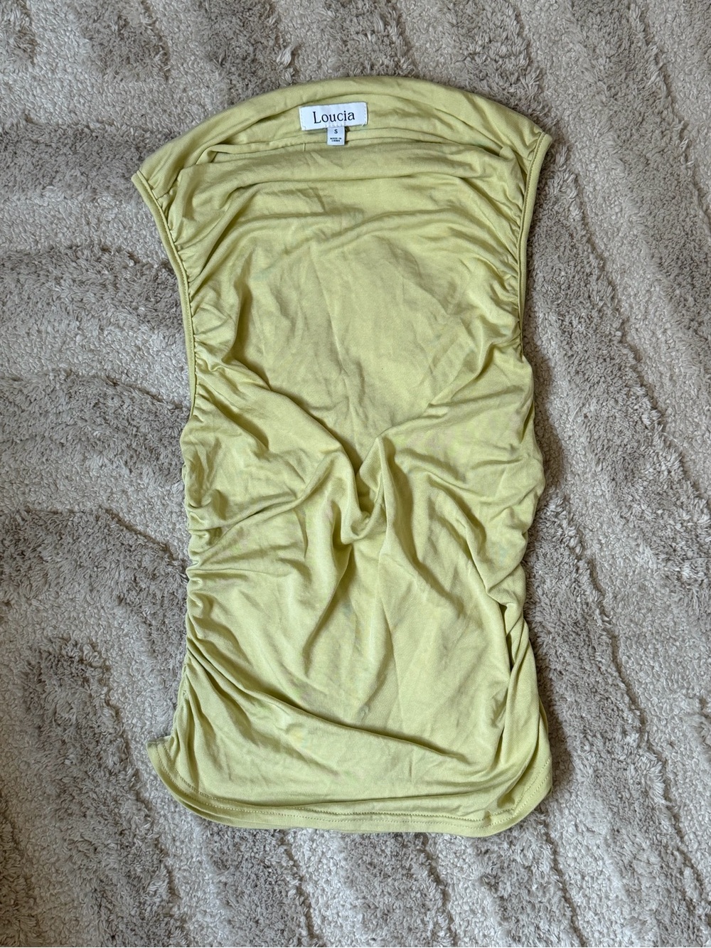 Yellow Ruched Strapless Camisole
